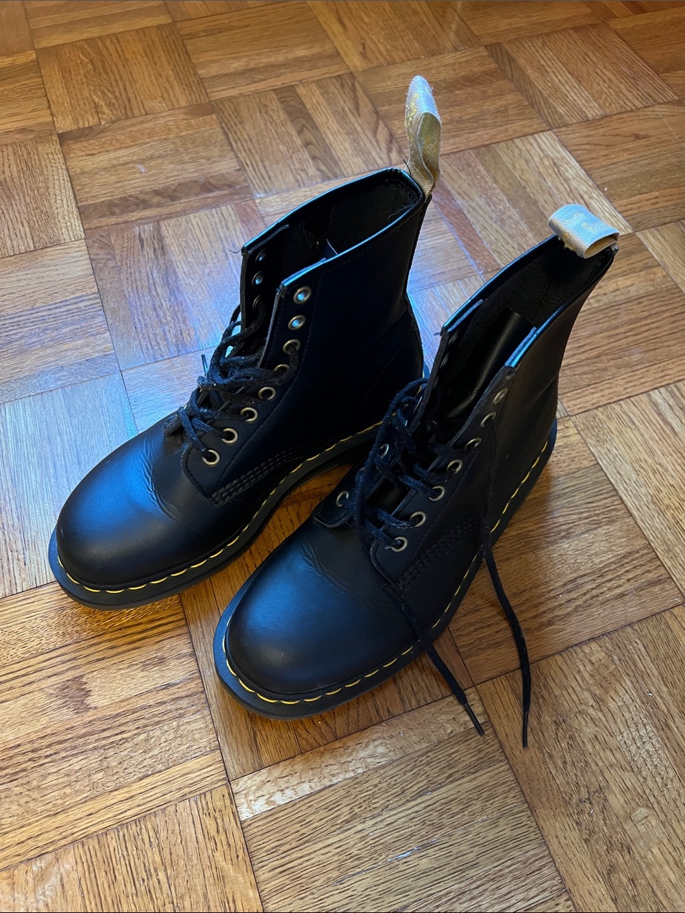 Dr. Martens Black Vegan Leather Lace-Up Ankle Boots